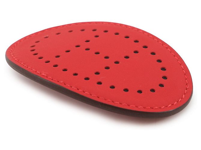 Fermaglio per capelli Hermès Barrette Evelyn PM Rouge Ladue in pelle Swift Rosso - vista 2