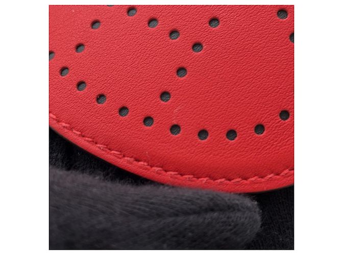 Fermaglio per capelli Hermès Barrette Evelyn PM Rouge Ladue in pelle Swift Rosso - vista 5