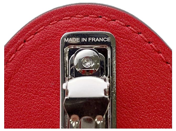 Fermaglio per capelli Hermès Barrette Evelyn PM Rouge Ladue in pelle Swift Rosso - vista 8