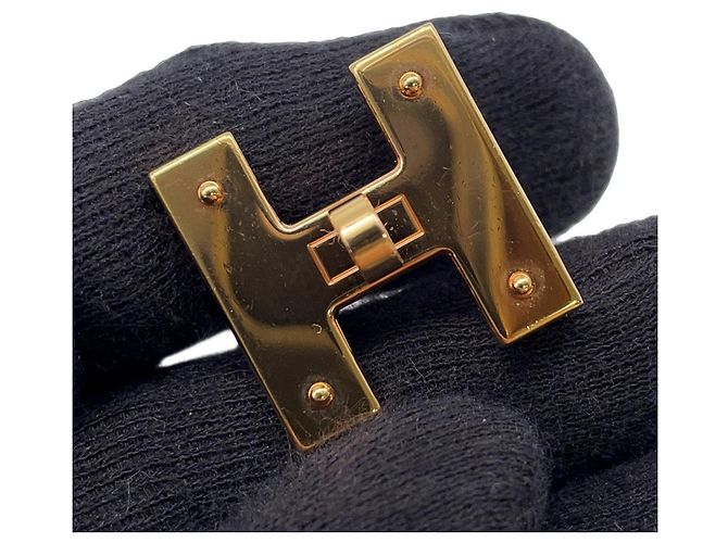 Hermès Mini H Kelly Gürtel Schwarz Golden - Ansicht 10