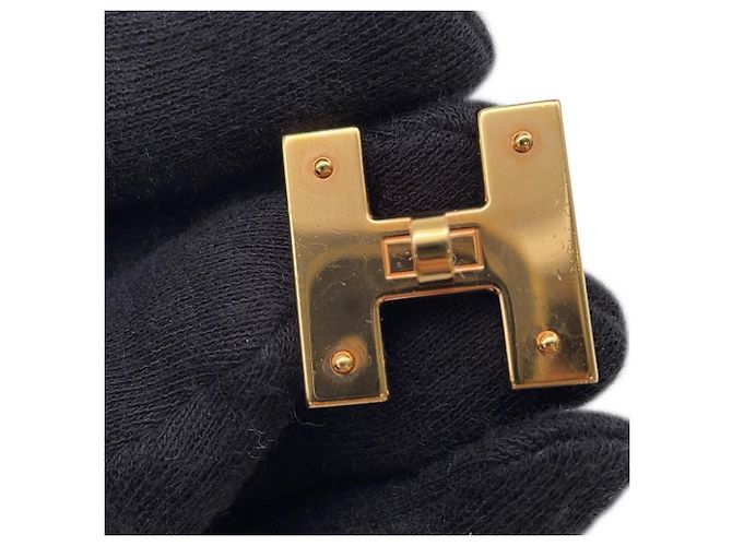 Hermès Mini H Kelly Gürtel Schwarz Golden - Ansicht 12