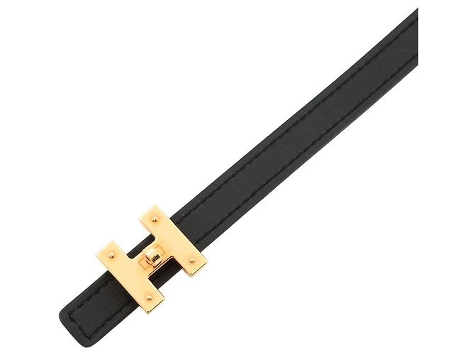 Hermès Mini H Kelly Gürtel Schwarz Golden - Ansicht 4