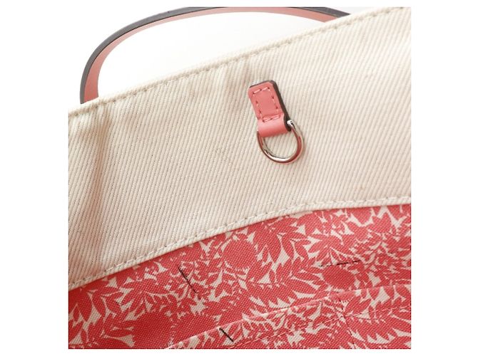 Borsa Tote Hippo MM Louis Vuitton Rosa Bianco Crudo Corallo - vista 12