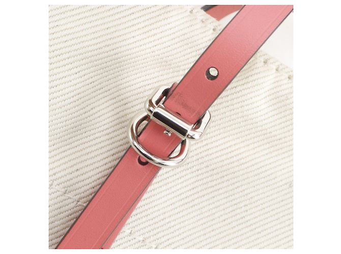 Borsa Tote Hippo MM Louis Vuitton Rosa Bianco Crudo Corallo - vista 13