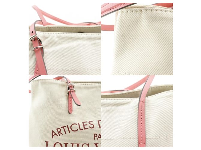 Borsa Tote Hippo MM Louis Vuitton Rosa Bianco Crudo Corallo - vista 16