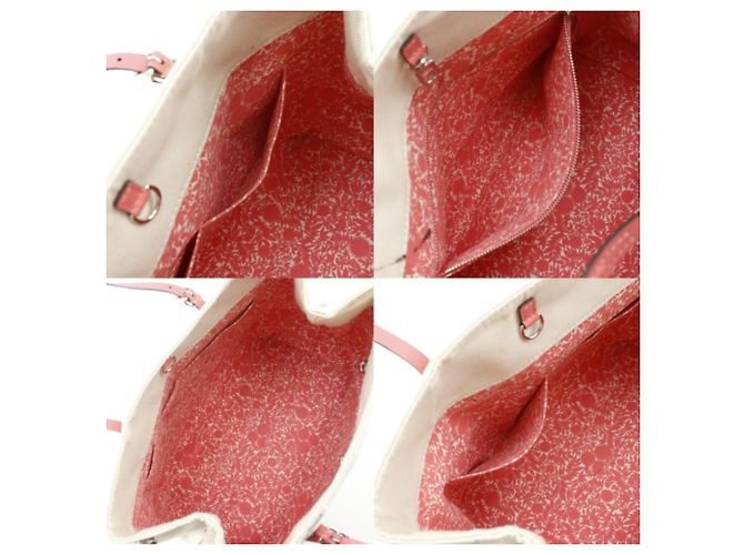 Borsa Tote Hippo MM Louis Vuitton Rosa Bianco Crudo Corallo - vista 6