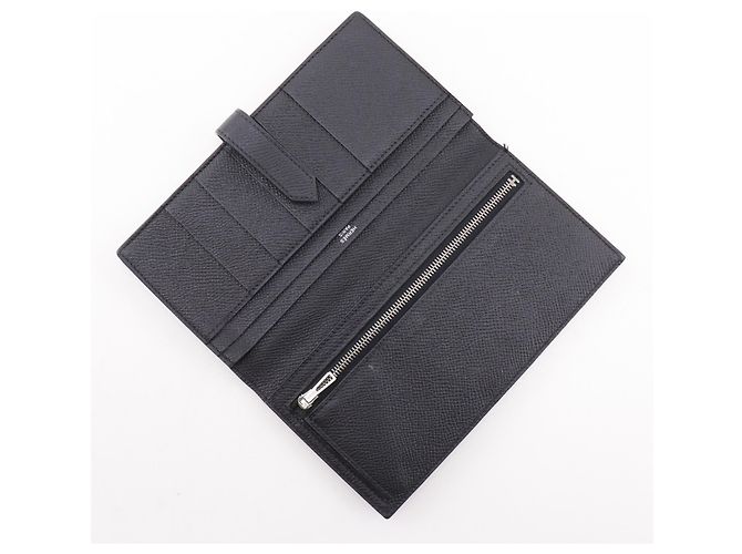 Cartera Larga Beansufla de Hermès en Cuero Epsom Negro - vista 6