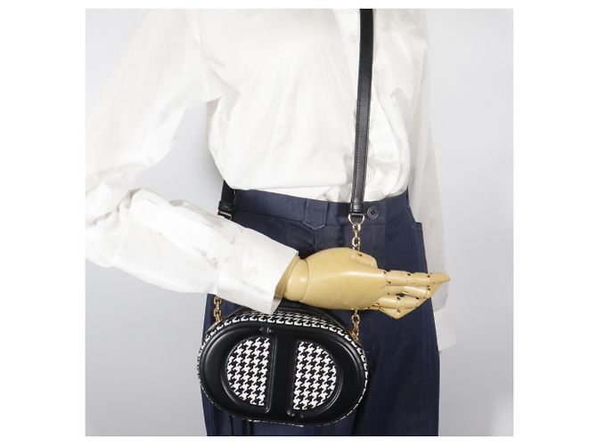 Borsa a Spalla Christian Dior Nero Bianco - vista 19