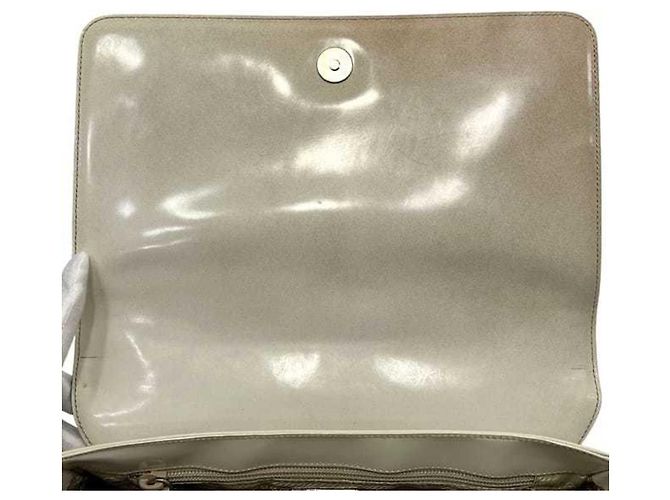 Borsa a spalla in pelle beige Prada - vista 5