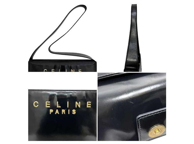 Céline Schultertasche aus schwarzem Leder von Celine - Ansicht 4