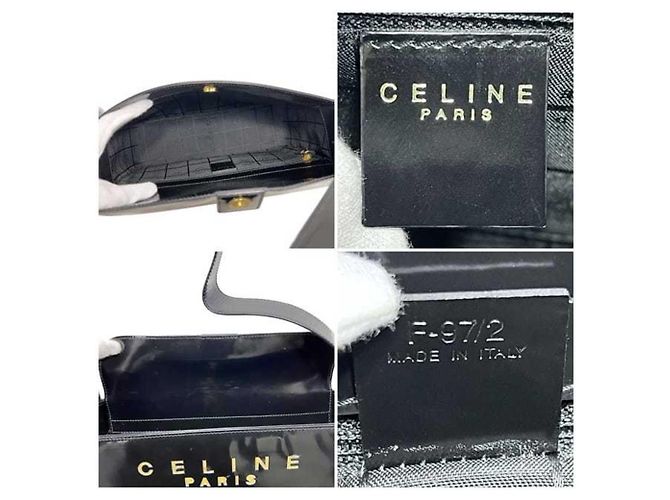 Céline Schultertasche aus schwarzem Leder von Celine - Ansicht 5