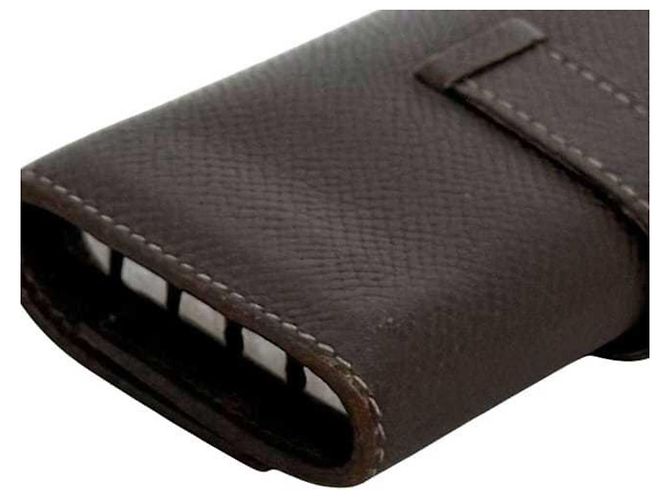 Llave de cuero marrón/marrón oscuro Hermès Castaño - vista 10