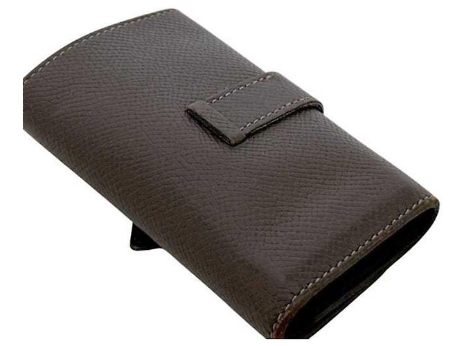 Llave de cuero marrón/marrón oscuro Hermès Castaño - vista 11