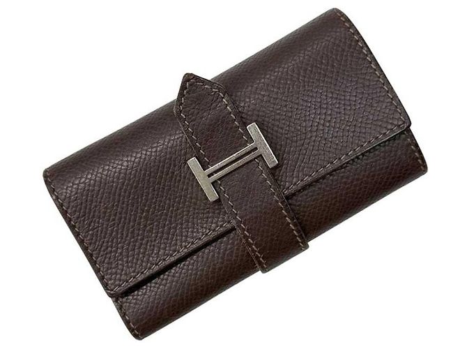 Llave de cuero marrón/marrón oscuro Hermès Castaño - vista 2