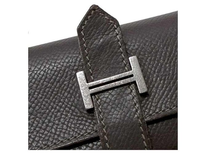Llave de cuero marrón/marrón oscuro Hermès Castaño - vista 7