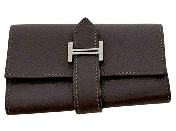 Llave de cuero marrón/marrón oscuro Hermès Castaño - vista 9