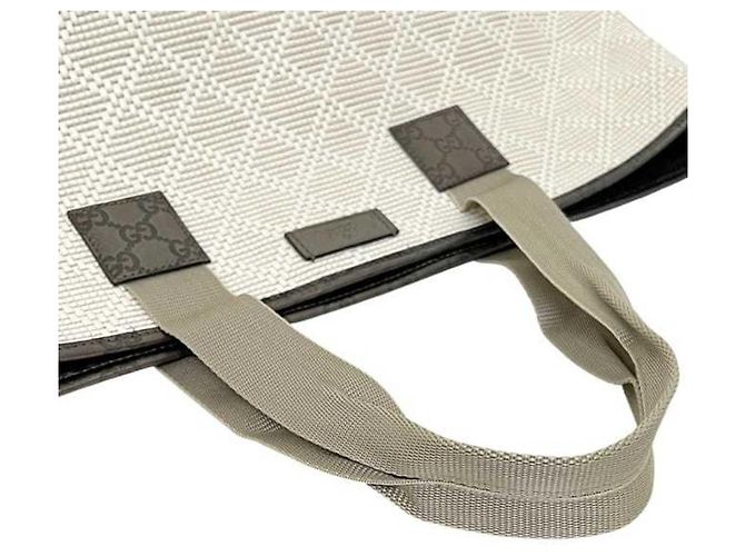 Borsa tote in PVC e pelle beige e bianca Gucci Bianco - vista 11