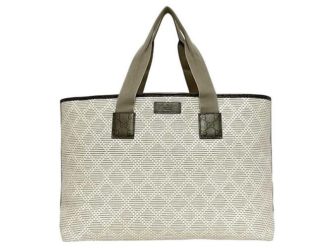 Borsa tote in PVC e pelle beige e bianca Gucci Bianco - vista 2
