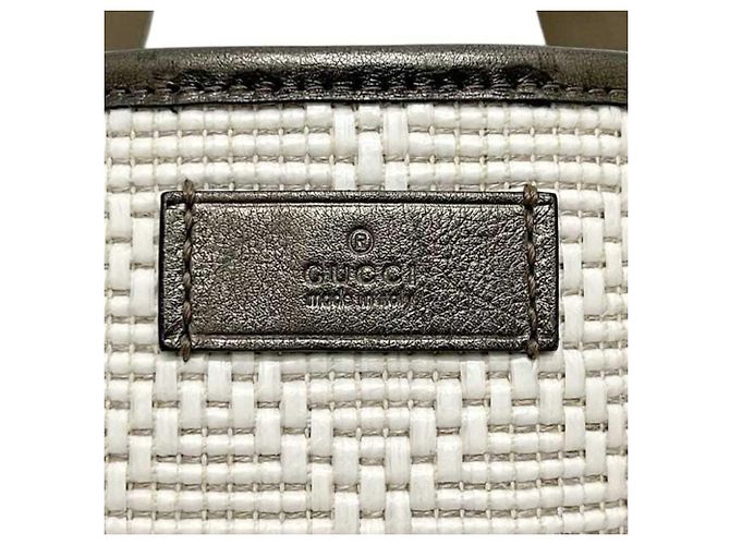 Borsa tote in PVC e pelle beige e bianca Gucci Bianco - vista 7