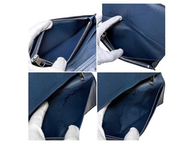Brazza Cartera Larga Louis Vuitton en Cuero Taiga Marino Azul marino - vista 4