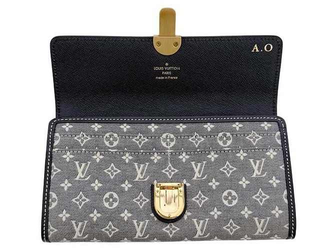 Cartera Larga Louis Vuitton Castaño Azul marino - vista 4