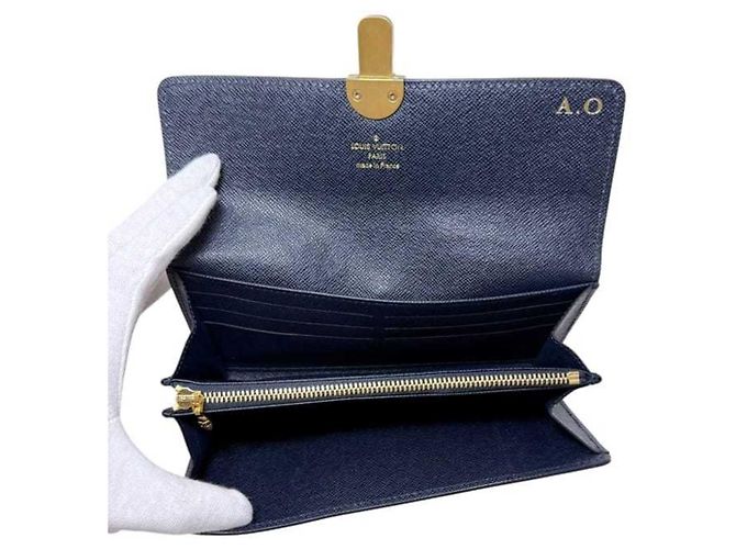 Cartera Larga Louis Vuitton Castaño Azul marino - vista 5
