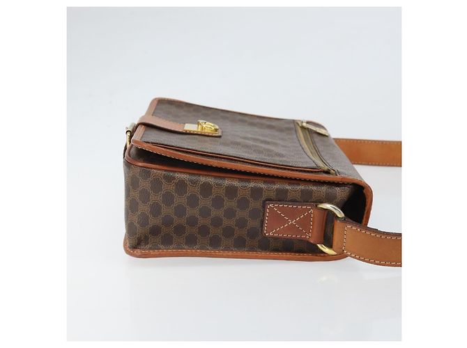 Céline Celine Vintage Macadam Canvas and Leather Marrone - vista 3