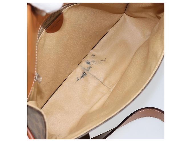 Céline Celine Vintage Macadam Canvas and Leather Marrone - vista 5