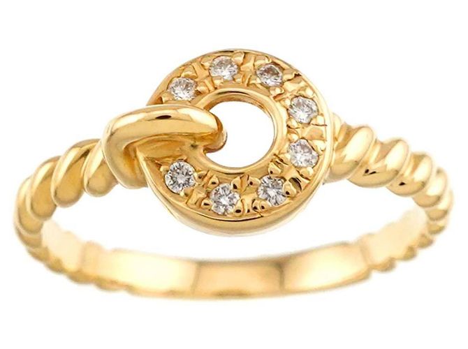 Anello con diamante Christian Dior in oro giallo 18K - vista 2
