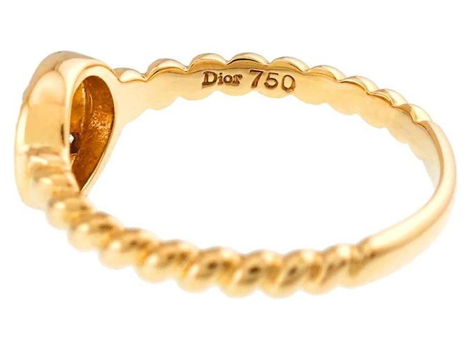 Anello con diamante Christian Dior in oro giallo 18K - vista 3