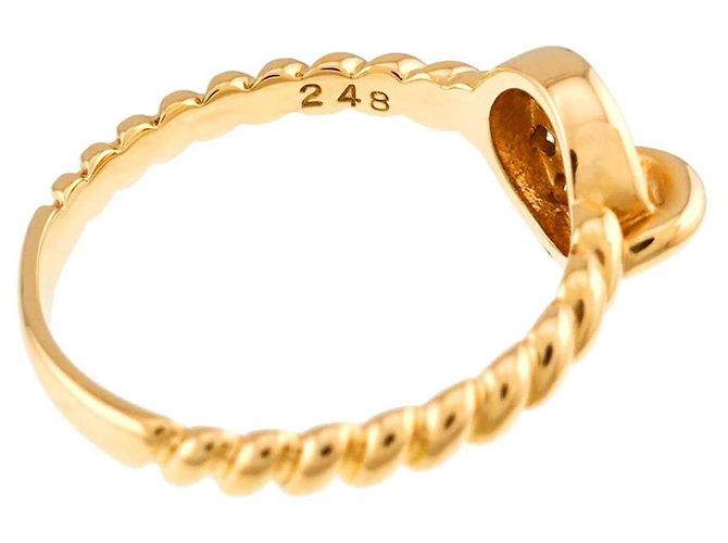Anello con diamante Christian Dior in oro giallo 18K - vista 4