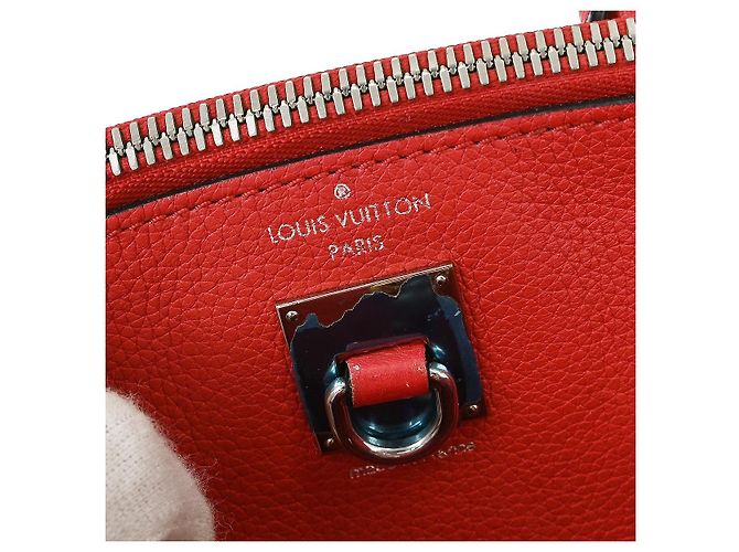 Borsa City Steamer in pelle PM Louis Vuitton Rosso - vista 4