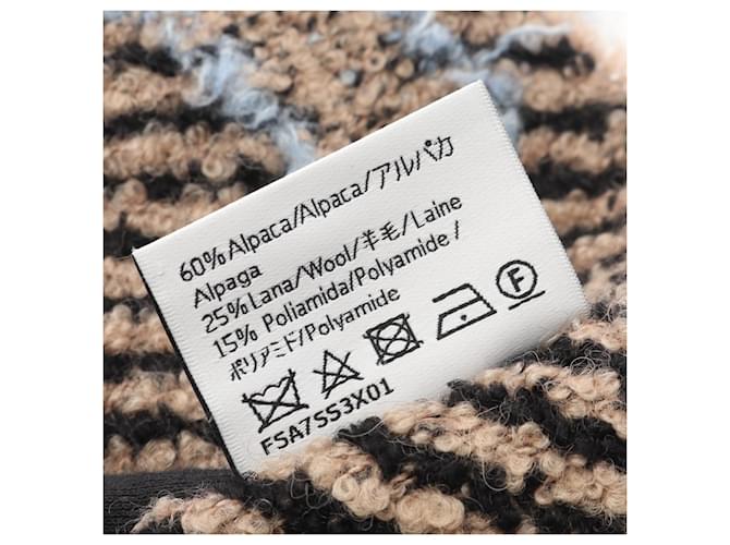 Stola in lana e alpaca Loewe Marrone Multicolore - vista 4