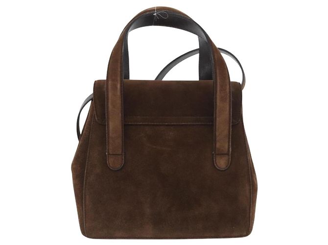 Salvatore Ferragamo Gancini Suede Marrone - vista 2
