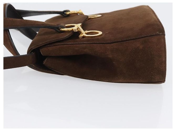 Salvatore Ferragamo Gancini Suede Marrone - vista 4