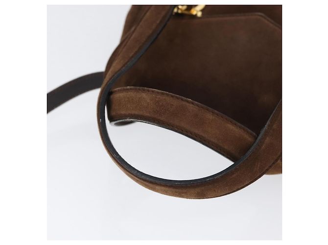 Salvatore Ferragamo Gancini Suede Marrone - vista 7