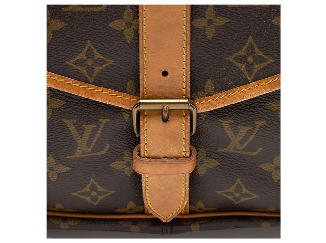 Bolso mensajero Saumur 35 en lona monograma vintage Louis Vuitton Castaño - vista 10