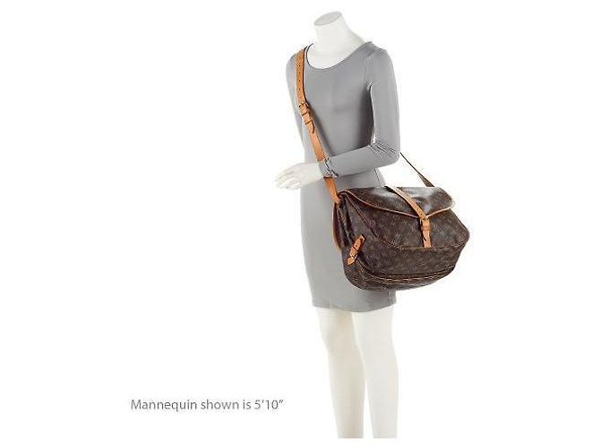Bolso mensajero Saumur 35 en lona monograma vintage Louis Vuitton Castaño - vista 5