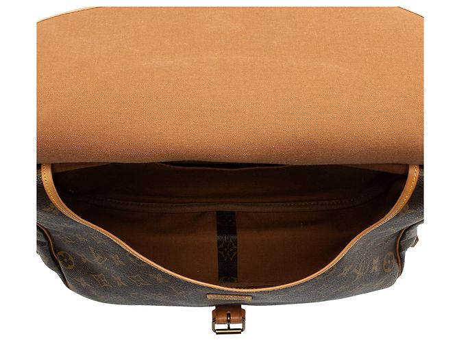 Bolso mensajero Saumur 35 en lona monograma vintage Louis Vuitton Castaño - vista 7