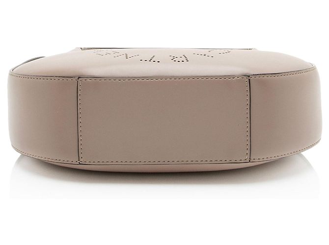 Stella Mc Cartney Stella McCartney Eco Alter Nappa Logo Perforato Piccolo Hobo Marrone Beige - vista 4