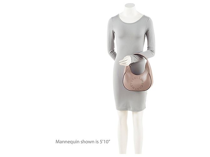 Stella Mc Cartney Stella McCartney Eco Alter Nappa Logo Perforato Piccolo Hobo Marrone Beige - vista 5