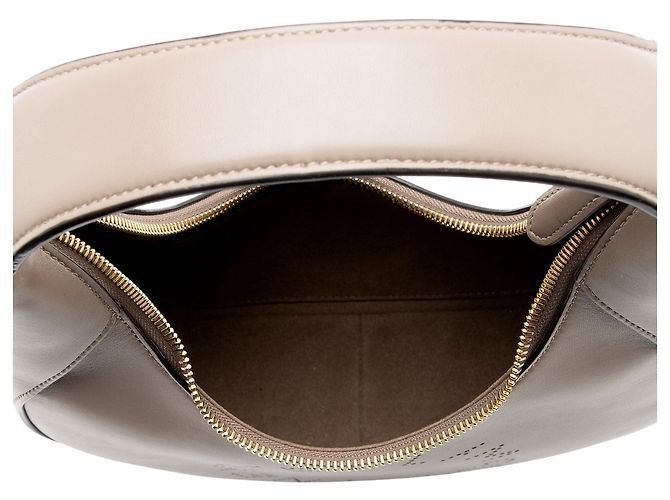 Stella Mc Cartney Stella McCartney Eco Alter Nappa Logo Perforato Piccolo Hobo Marrone Beige - vista 6