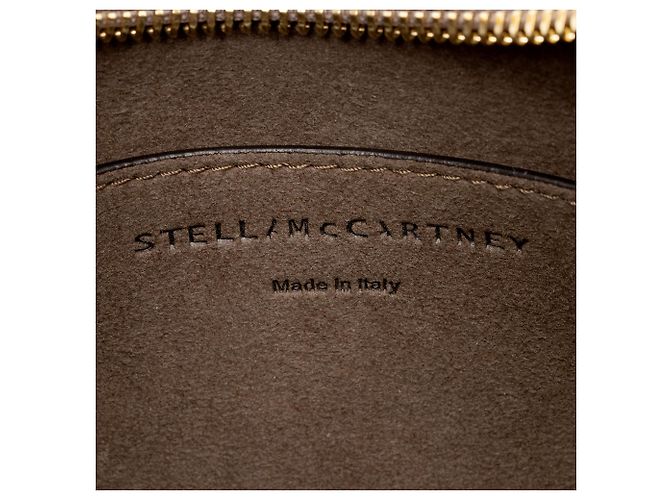 Stella Mc Cartney Stella McCartney Eco Alter Nappa Logo Perforato Piccolo Hobo Marrone Beige - vista 7