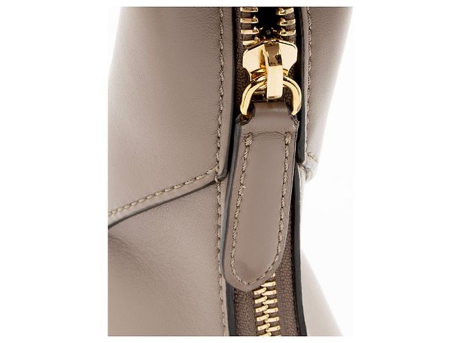 Stella Mc Cartney Stella McCartney Eco Alter Nappa Logo Perforato Piccolo Hobo Marrone Beige - vista 8