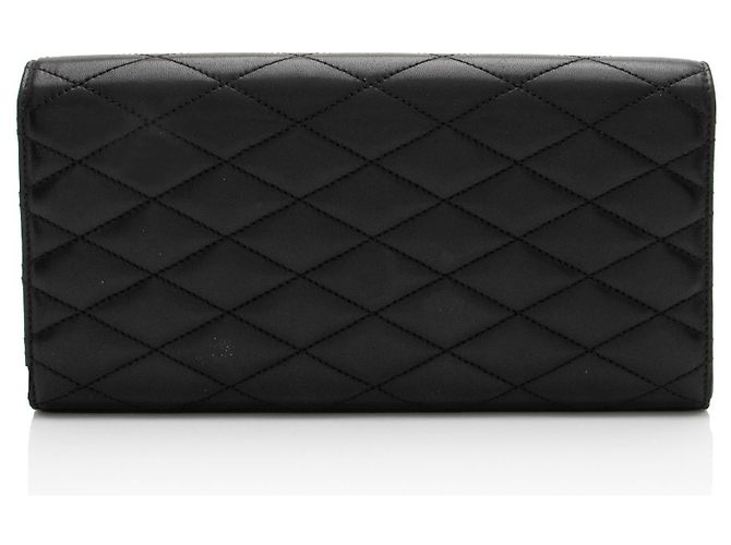 Saint Laurent Monogram Kate Clutch aus gestepptem Lammleder Schwarz - Ansicht 3
