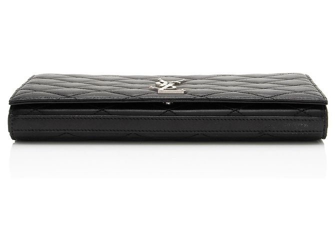 Saint Laurent Monogram Kate Clutch aus gestepptem Lammleder Schwarz - Ansicht 4