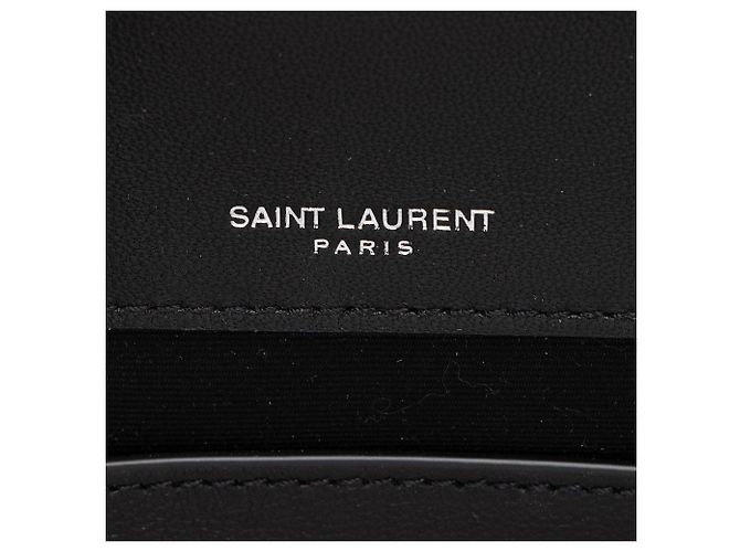 Saint Laurent Monogram Kate Clutch aus gestepptem Lammleder Schwarz - Ansicht 8