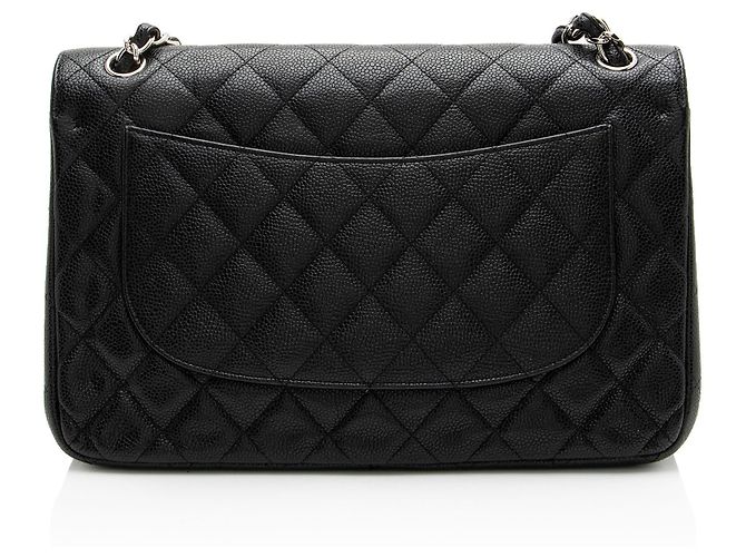 Gabrielle Borsa Jumbo Double Flap Classica in Pelle Caviar di Chanel Nero - vista 3