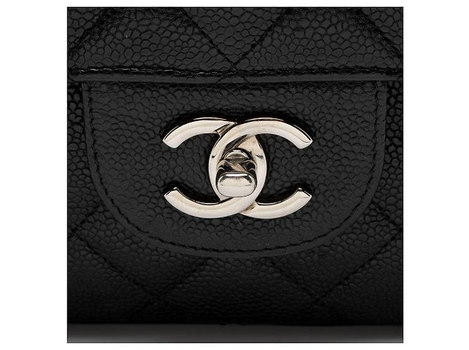 Gabrielle Borsa Jumbo Double Flap Classica in Pelle Caviar di Chanel Nero - vista 9