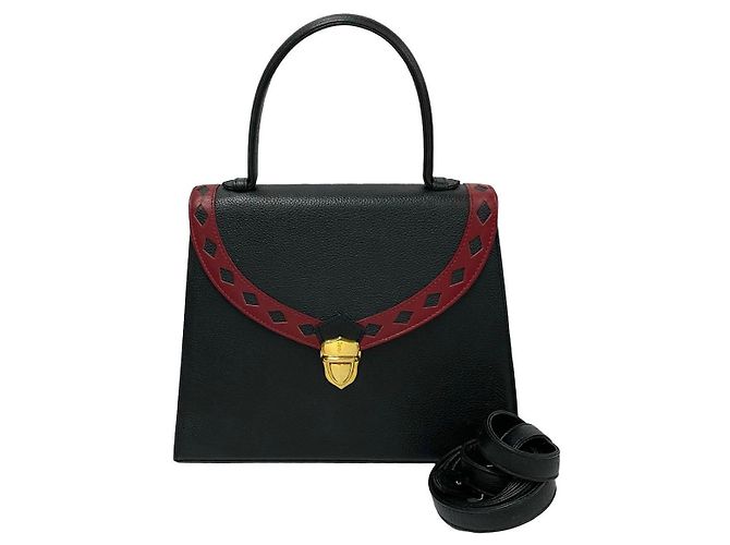 Borsa 2way in pelle con cutout Yves Saint Laurent Nero Rosso - vista 2